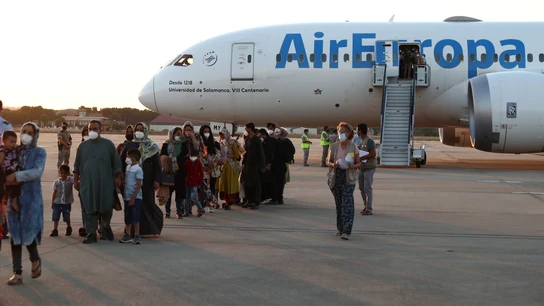Llegada a Torrejón del segundo avión de evacuados afganos fletado por España Llegada a Torrejón del segundo avión de evacuados afganos fletado por España