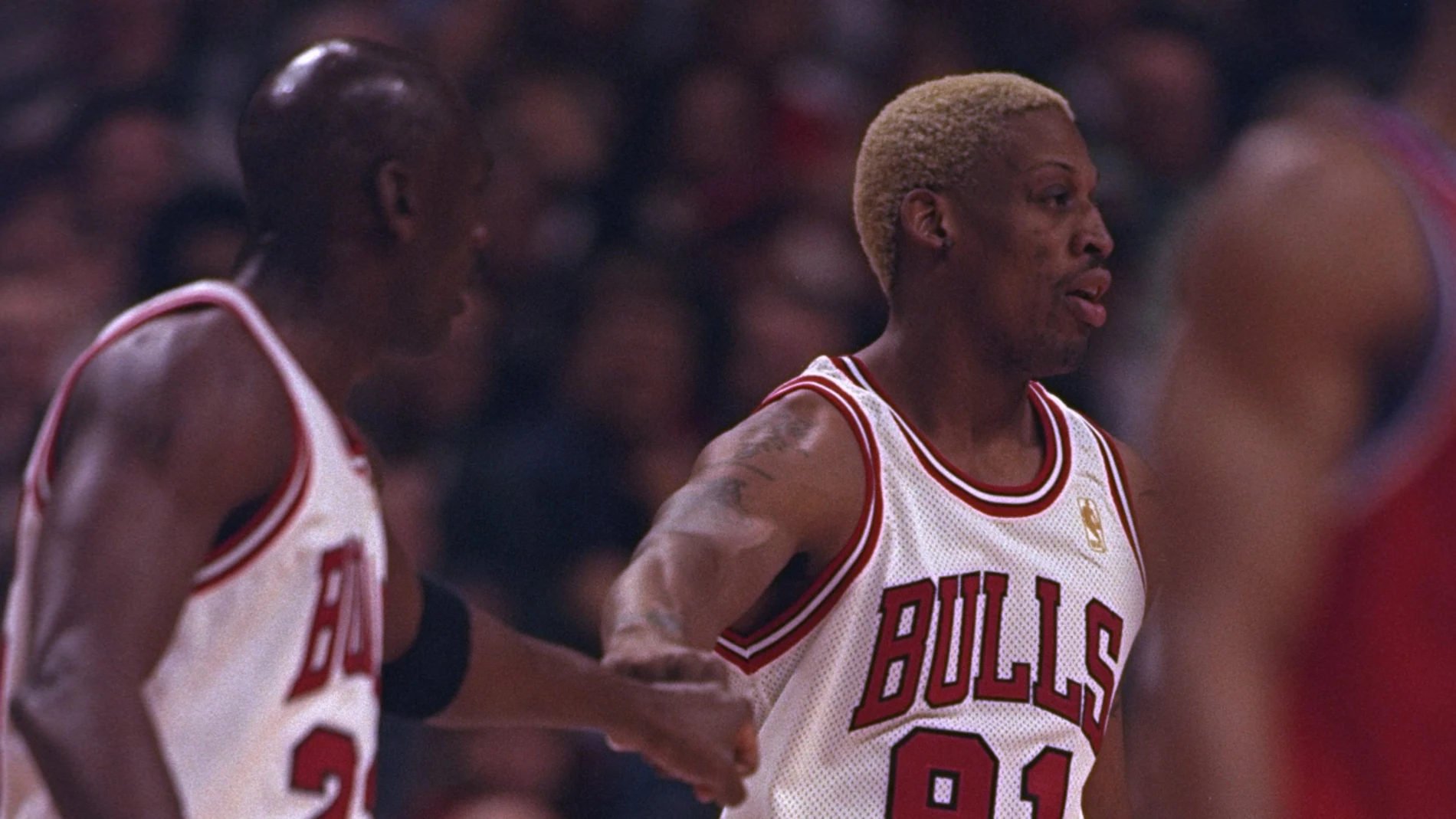 Michael Jordan, con Dennis Rodman