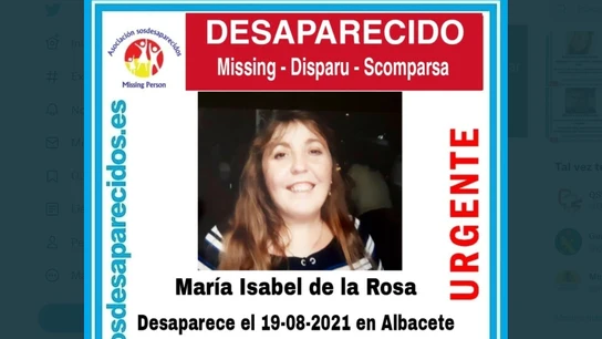 Imagen de María Isabel de la Rosa difundida por la asociación SOSDesaparecidos Imagen de María Isabel de la Rosa difundida por la asociación SOSDesaparecidos