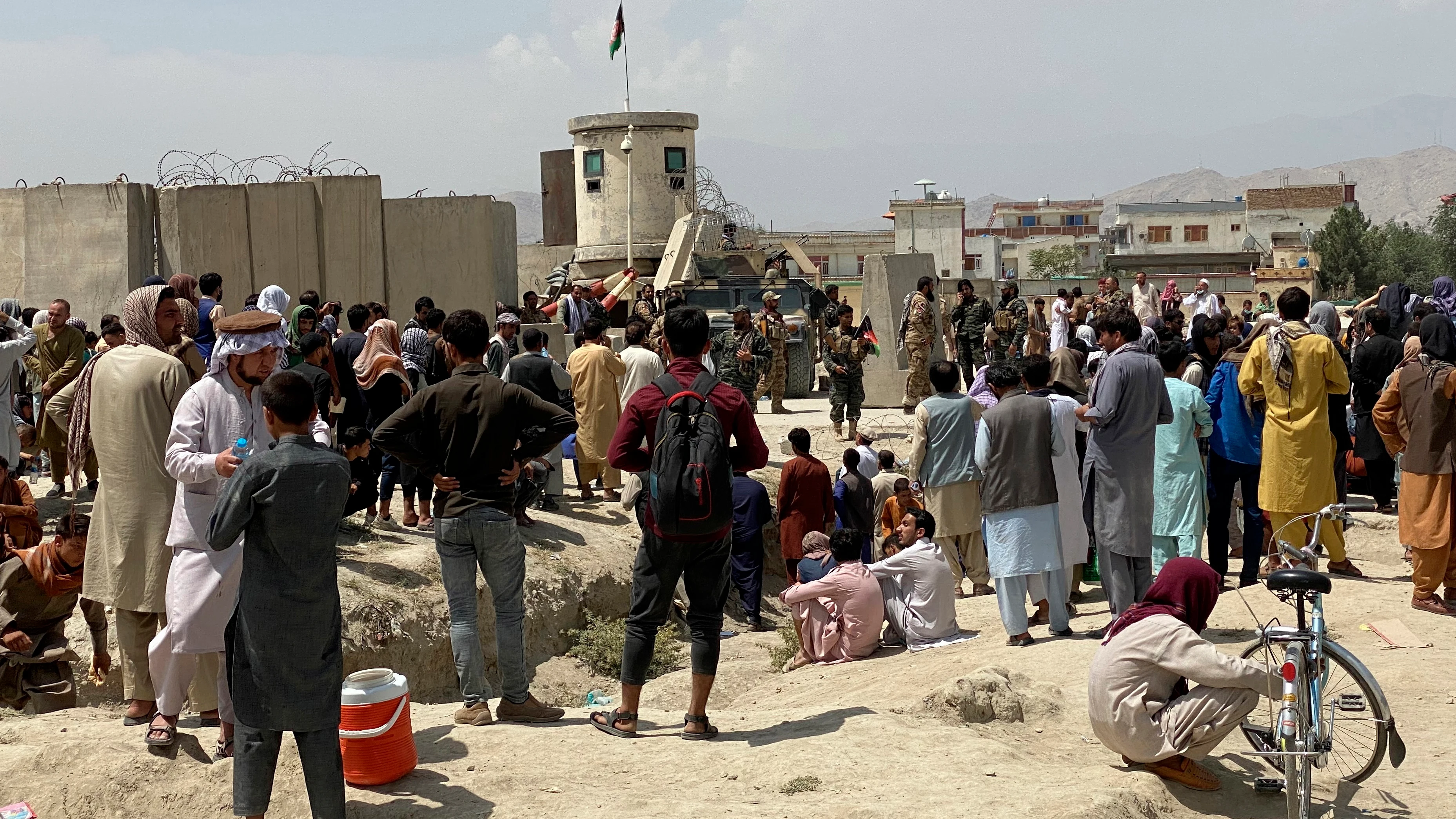 Situación en el exterior del aeropuerto de Kabul