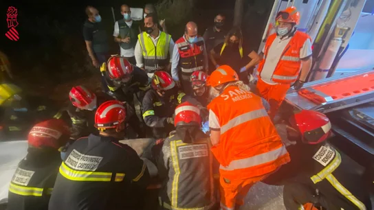 Momento del rescate Derrumbe