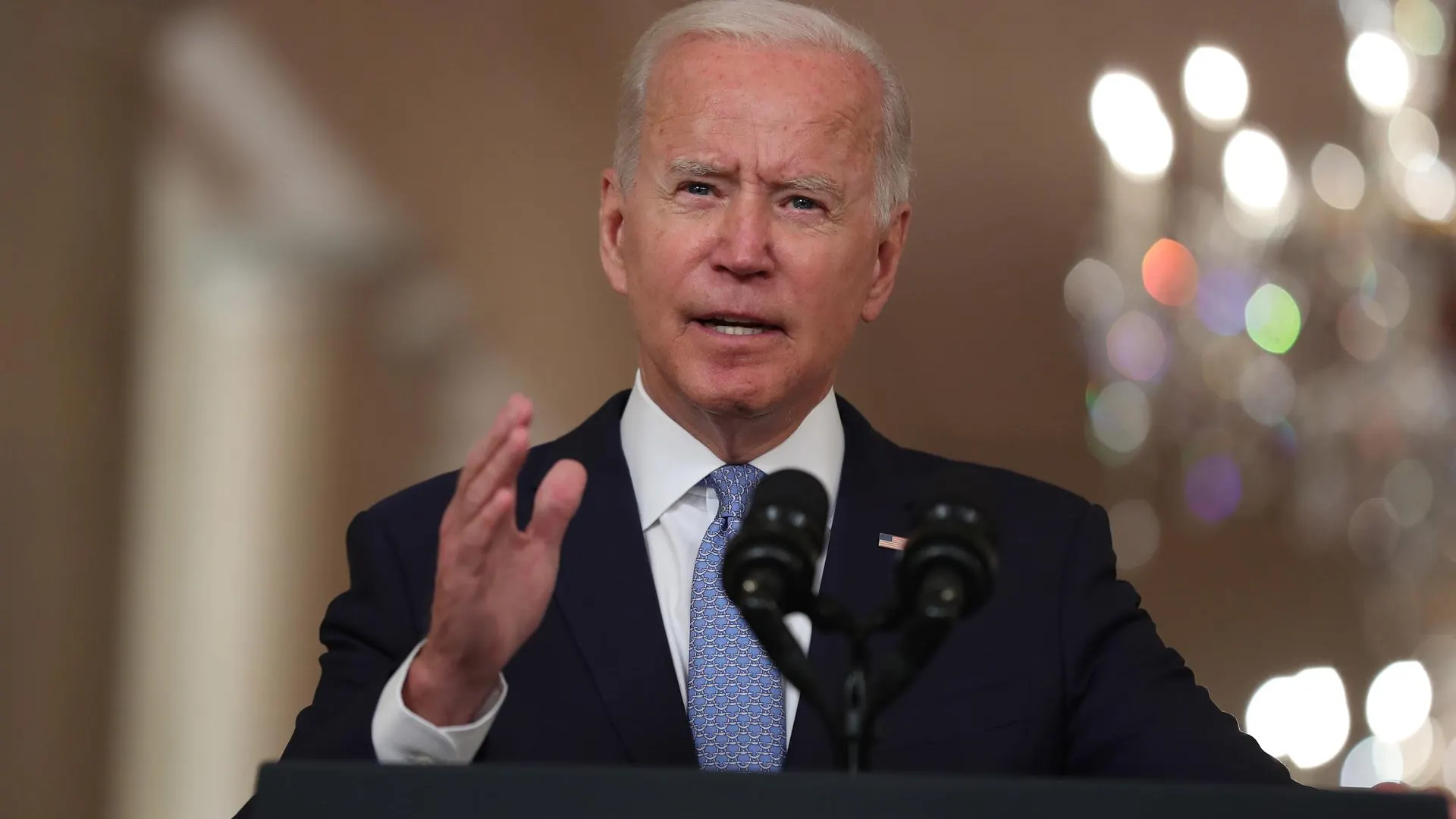 El presidente de Estados Unidos, Joe Biden, durante un mensaje a la nación.