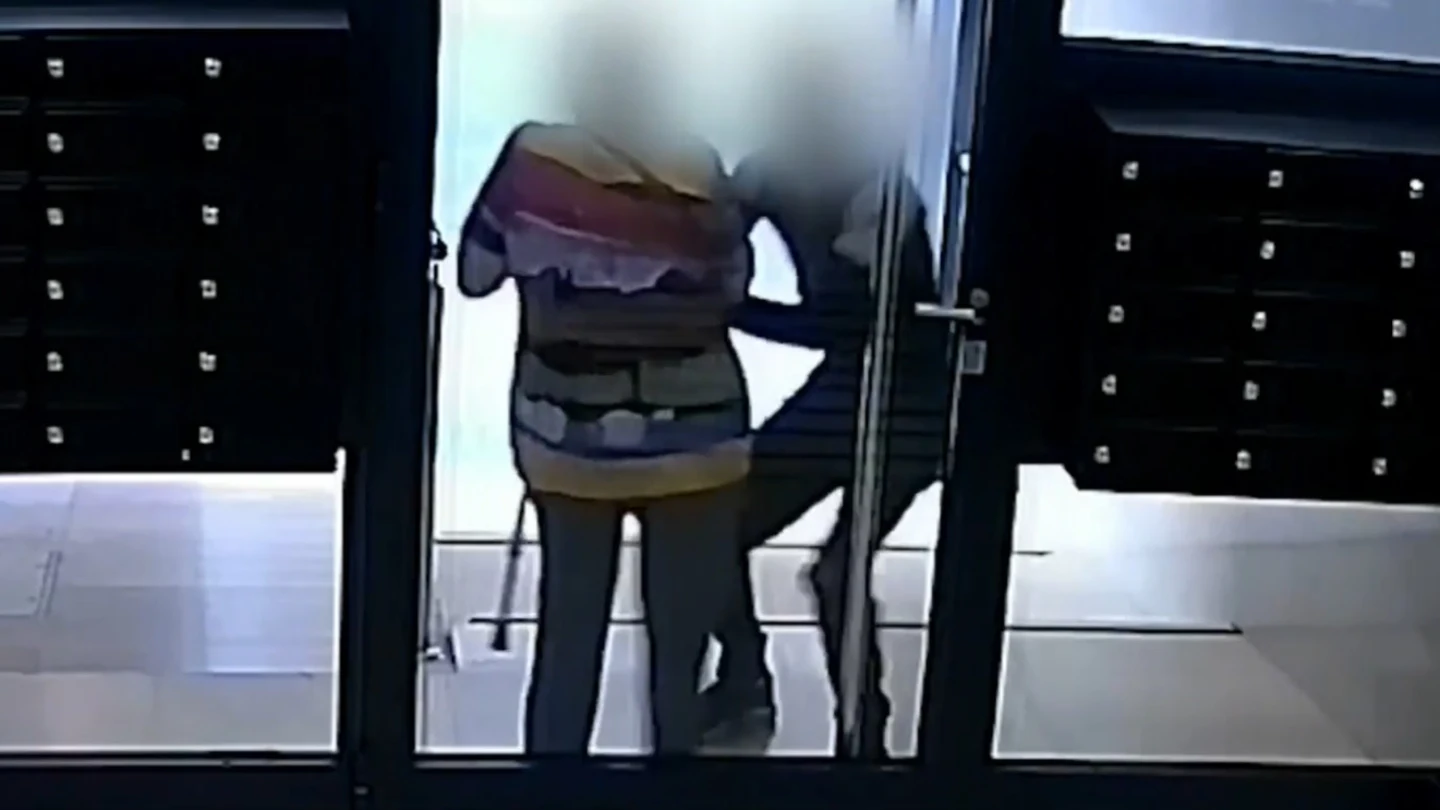 Las cámaras de seguridad del edificio grabaron el momento del violento robo. Las cámaras de seguridad del edificio grabaron el momento del violento robo.