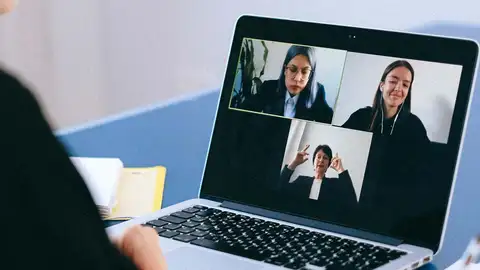 Videollamada en un ordenador Videollamada en un ordenador