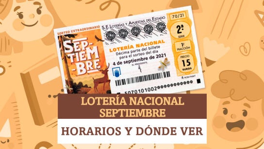 Horario y d&oacute;nde ver el Sorteo Extraordinario de Loter&iacute;a Nacional de Septiembre