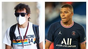 Fernando Alonso y Kylian Mbappé