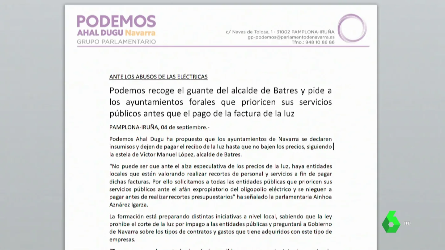 PODEMOS INSUMISOS NAVARRA LUZ PODEMOS INSUMISOS NAVARRA LUZ