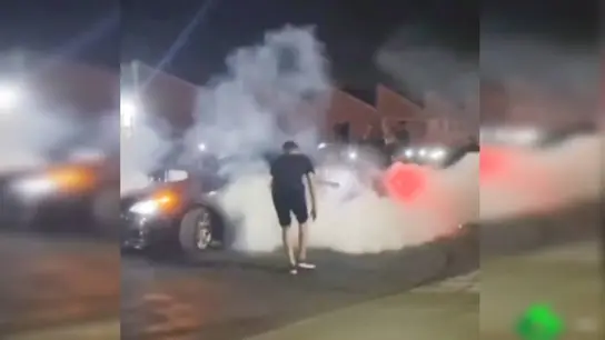 Imagen de una de las carreras ilegales producidas durante el fin de semana en Barcelona. Imagen de una de las carreras ilegales producidas durante el fin de semana en Barcelona.