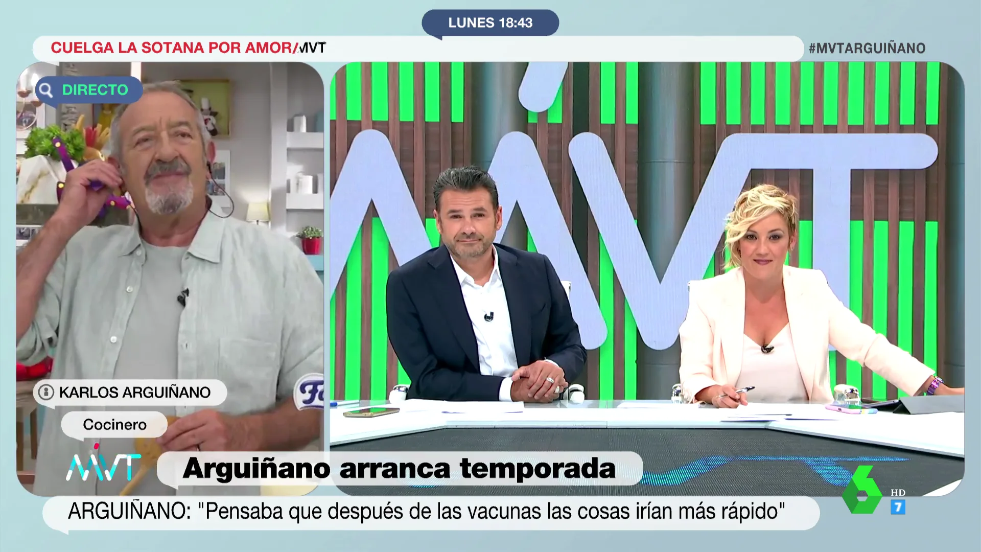 El reproche de Karlos Arguiñano a los políticos: "En la pandemia no han arrimado el hombro entre ellos, aprovechan para sacudirse"