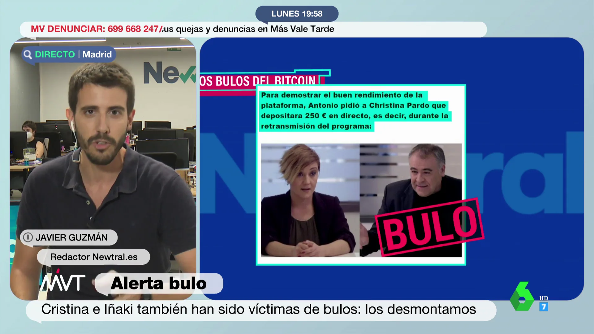 Los surrealistas bulos sobre Ferreras, Cristina Pardo, Iñaki López y el bitcoin