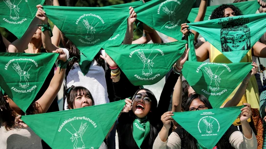 Imagen de archivo de una protesta a favor del aborto en Ciudad de México Imagen de archivo de una protesta a favor del aborto en Ciudad de México