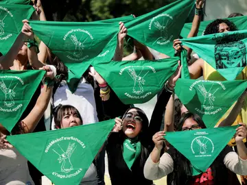 Imagen de archivo de una protesta a favor del aborto en Ciudad de México