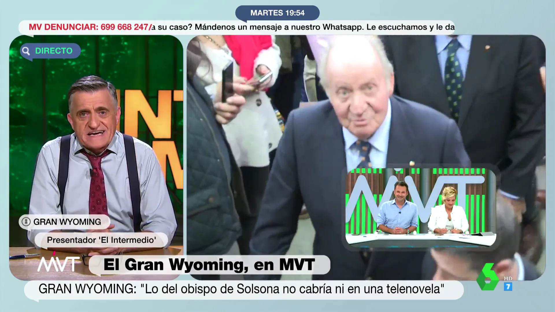 La respuesta de Wyoming sobre el rey Juan Carlos: "No confío en que vuelva, el negocio ya no es tan boyante"