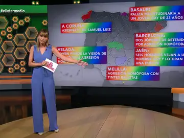 Sandra Sabatés muestra el vergonzoso mapa de las agresiones homófobas: &quot;No permitamos cambiar la bandera arcoíris por una negra&quot;