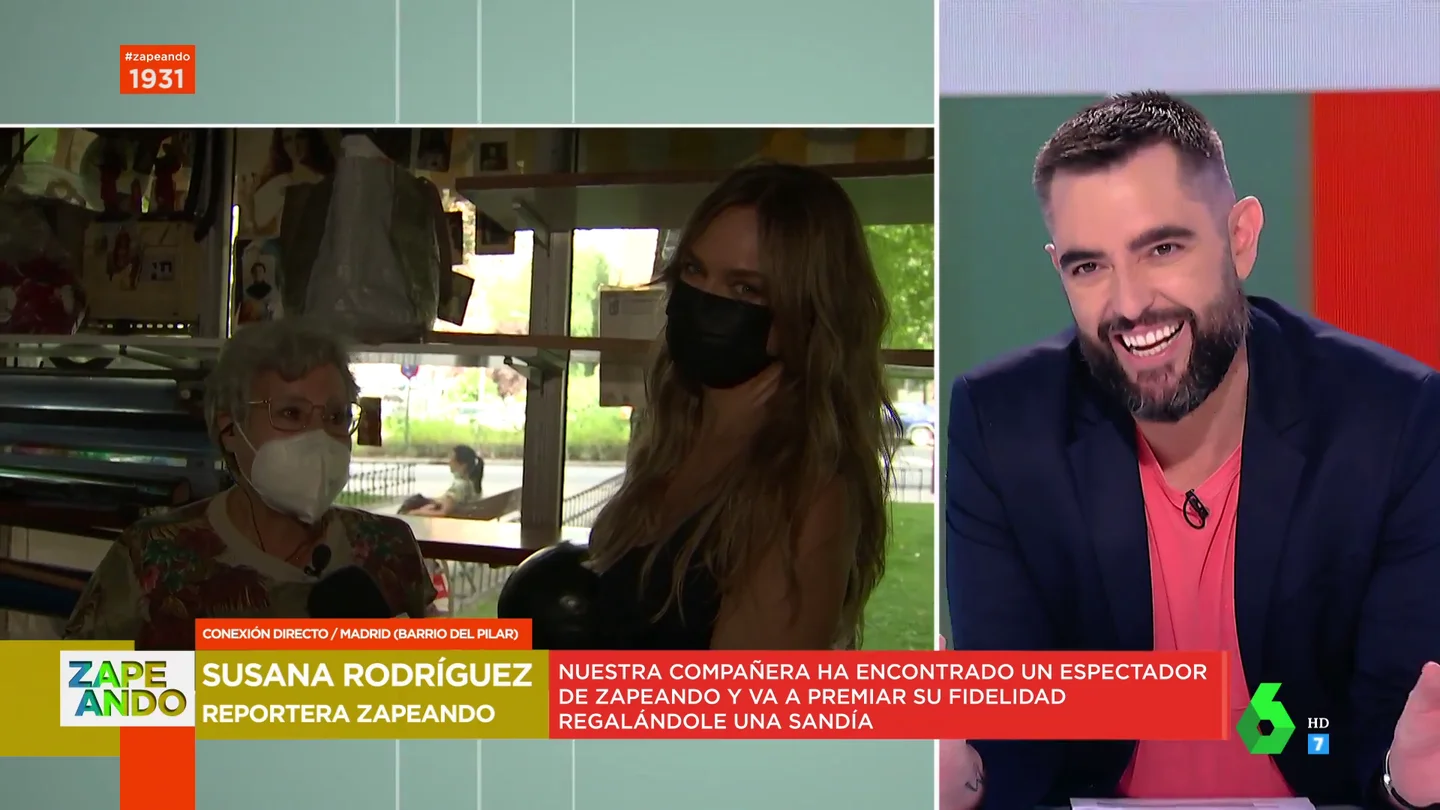 Una fan de Zapeando encuentra a nuestra reportera en plena calle y manda mensaje a Dani Mateo: "Me acordaré de ti todas las noches" Una fan de Zapeando encuentra a nuestra reportera en plena calle y manda mensaje a Dani Mateo: "Me acordaré de ti todas las noches"