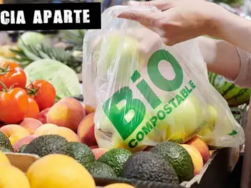 Imagen de una bolsa compostable para la fruta