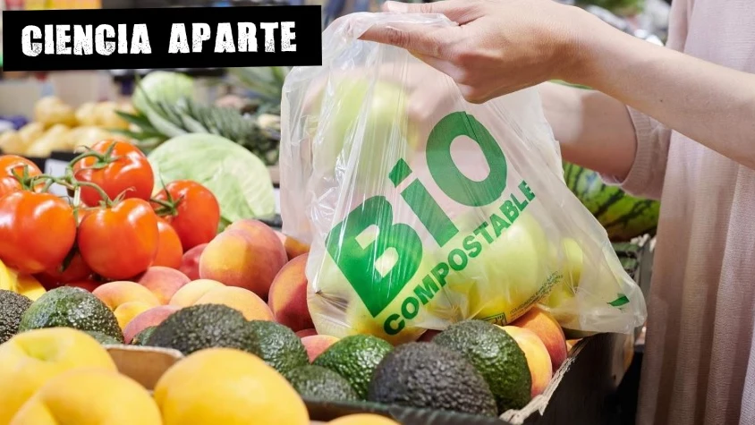 Imagen de una bolsa compostable para la fruta