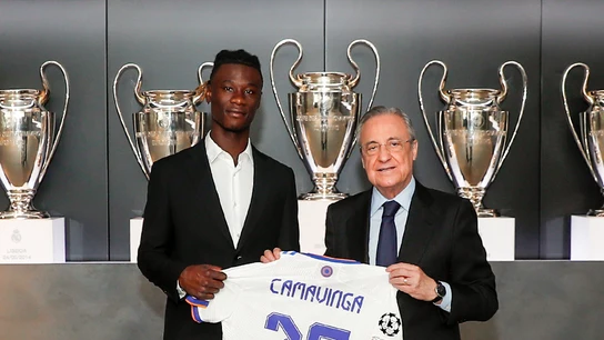 Eduardo Camavinga y Florentino Pérez Eduardo Camavinga y Florentino Pérez