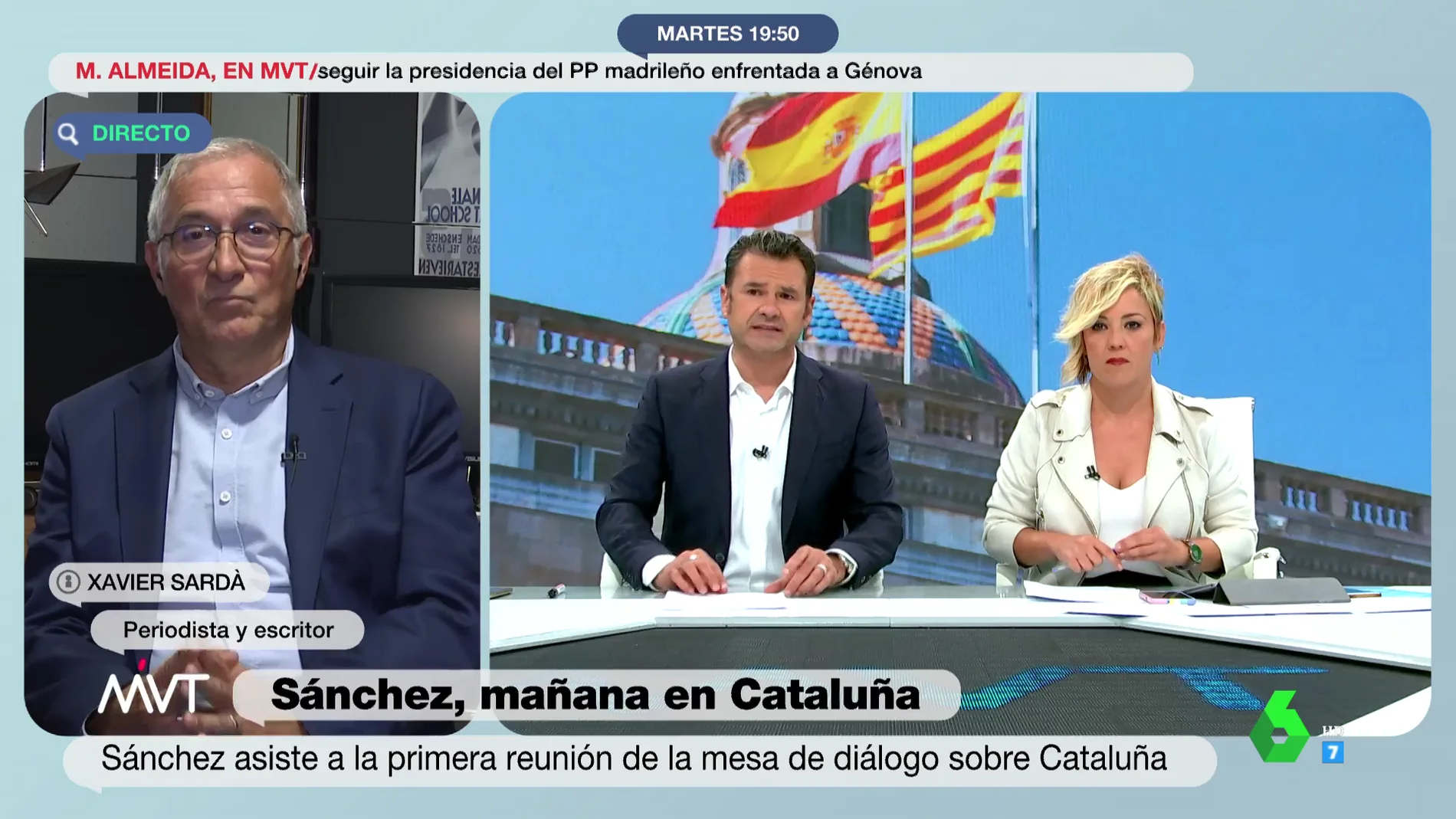 Sardà, sobre el plantón de Aragonès a Junts: "Jordi Sànchez tiene el cuajo de decir que les ha vetado Moncloa"