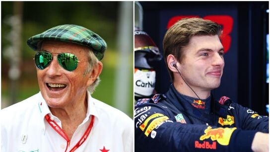 Jackie Steward y Max Verstappen