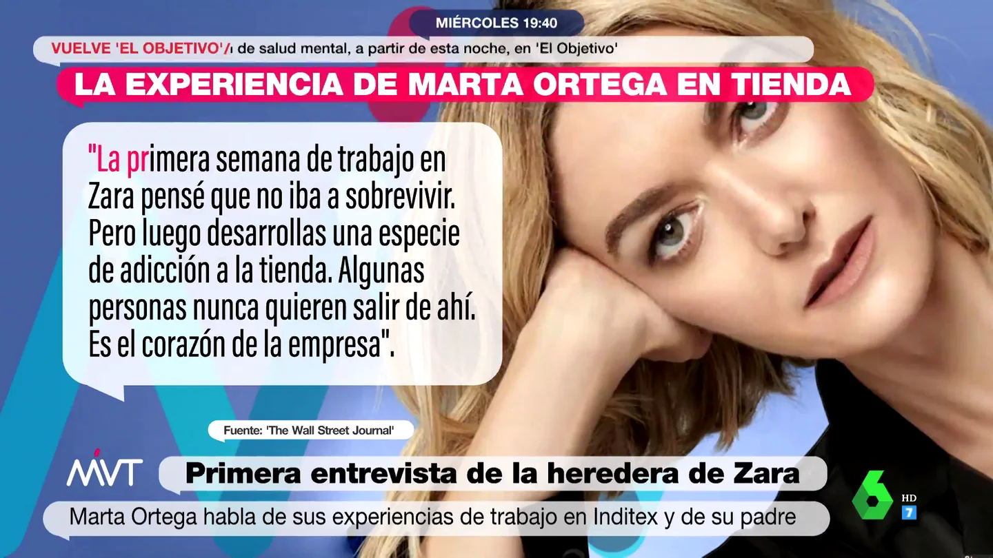 Marta Ortega confiesa que su primer puesto en Inditex fue en una tienda de Londres: "Pensé que no iba a sobrevivir" Marta Ortega confiesa que su primer puesto en Inditex fue en una tienda de Londres: "Pensé que no iba a sobrevivir"