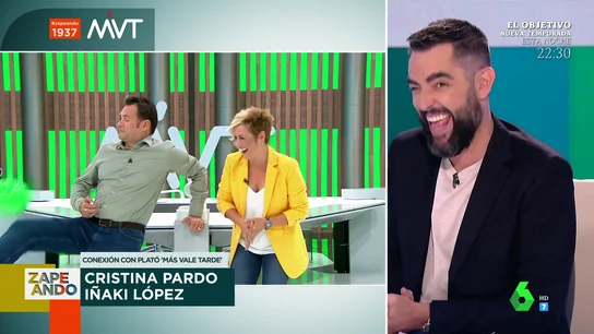 Iñaki López y Cristina Pardo dejan loco a Dani Mateo en un directo de laSexta: "Cinco años de carrera para esto" Iñaki López y Cristina Pardo dejan loco a Dani Mateo en un directo de laSexta: "Cinco años de carrera para esto"