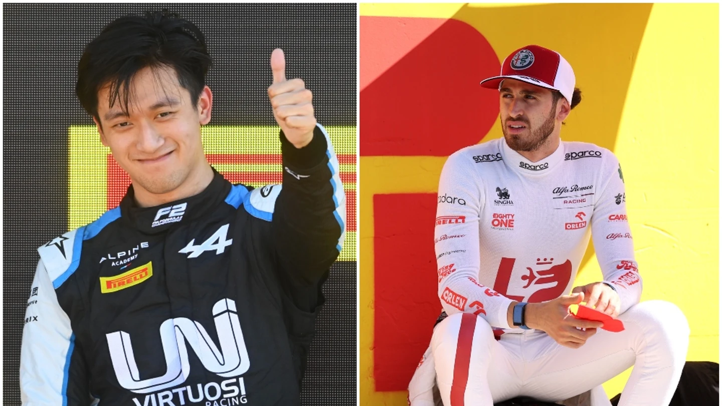 Antonio Giovinazzi y Guanyu Zhou Antonio Giovinazzi y Guanyu Zhou