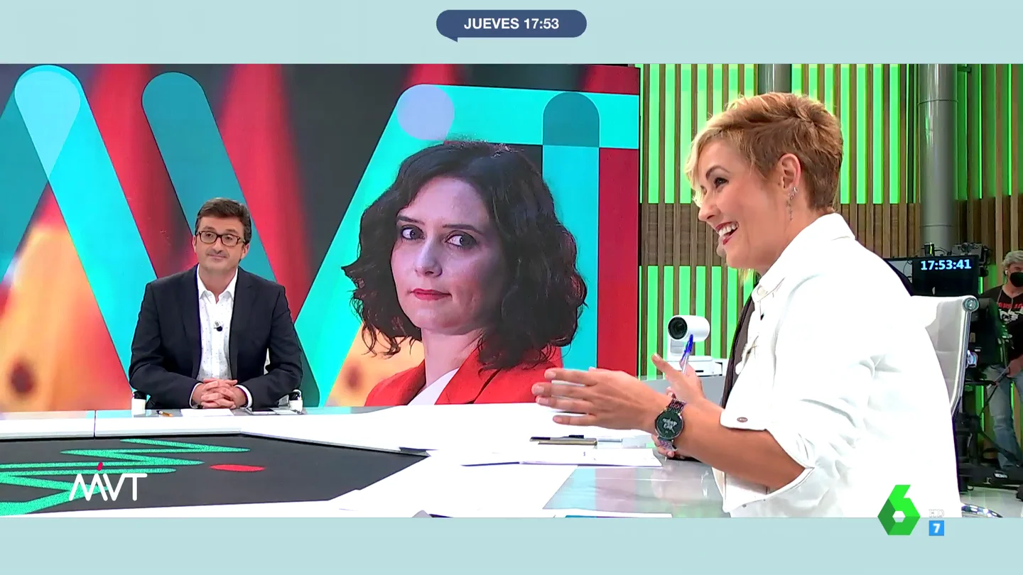Cristina Pardo reflexiona sobre las declaraciones de Ayuso: "Me hace gracia que se compare con Britney Spears porque es una persona tutelada" Cristina Pardo reflexiona sobre las declaraciones de Ayuso: "Me hace gracia que se compare con Britney Spears porque es una persona tutelada"