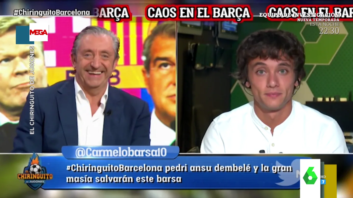 La reacción de un redactor tras cometer un error en El Chiringuito acaba con los colaboradores a carcajadas: "Tampoco es eso, hijo" La reacción de un redactor tras cometer un error en El Chiringuito acaba con los colaboradores a carcajadas: "Tampoco es eso, hijo"