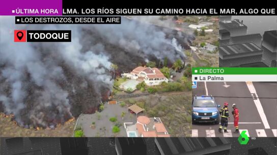 La lava entra en Todoque, Las Palmas