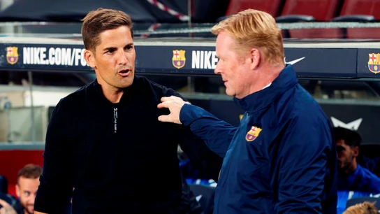 Robert Moreno y Ronald Koeman Robert Moreno y Ronald Koeman