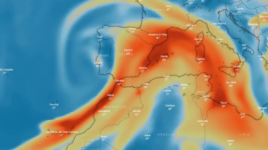 Posible trayectoria del dióxido de azufre del volcán de La Palma Posible trayectoria del dióxido de azufre del volcán de La Palma