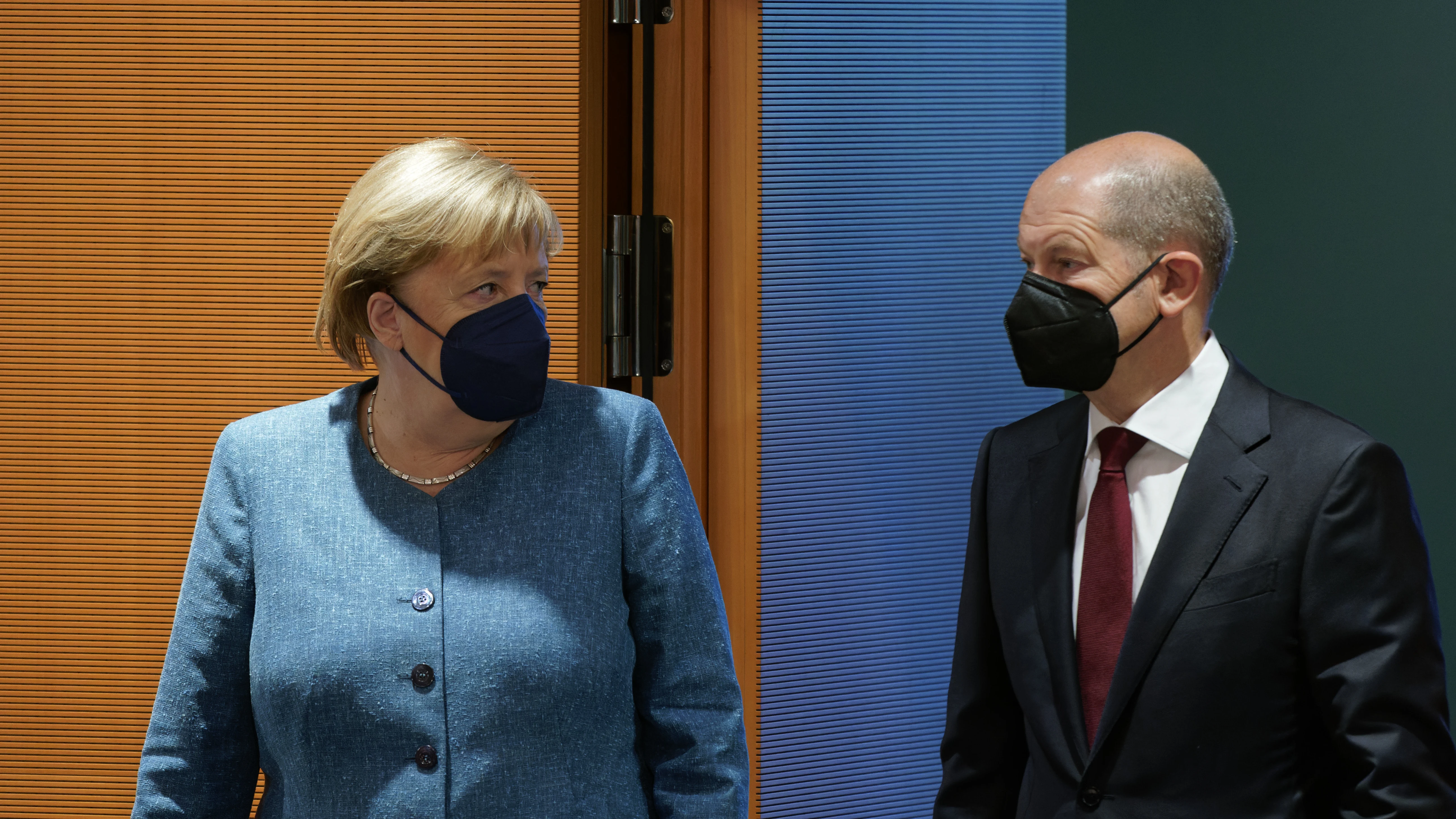 Merkel y Olaf Scholz