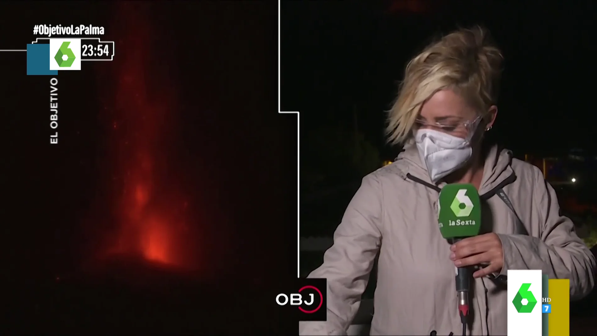El sorprendente vídeo en el que Cristina Pardo termina llena de ceniza por el volcán de La Palma
