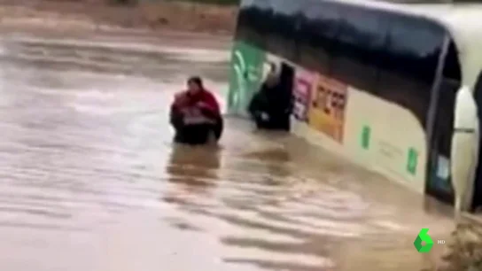 Rescatan a seis pasajeros de un autobús tras quedar atrapados por las inundaciones en Cartaya (Huelva) Rescatan a seis pasajeros de un autobús tras quedar atrapados por las inundaciones en Cartaya (Huelva)