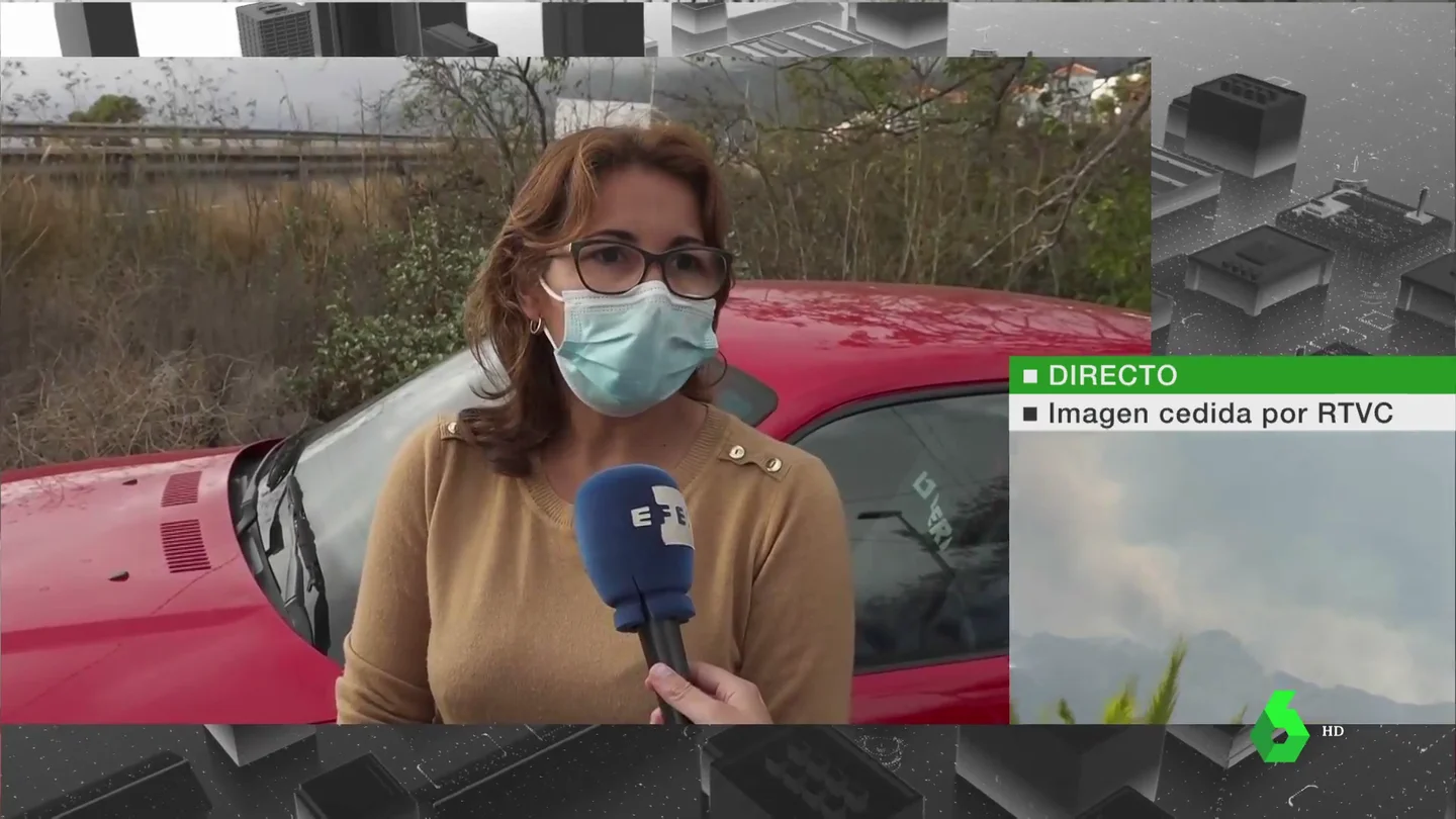 Imagen de una vecina desalojada en La Palma Imagen de una vecina desalojada en La Palma