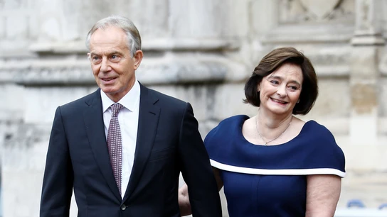 Tony y Cherie Blair en una imagen de 2019 Tony y Cherie Blair en una imagen de 2019