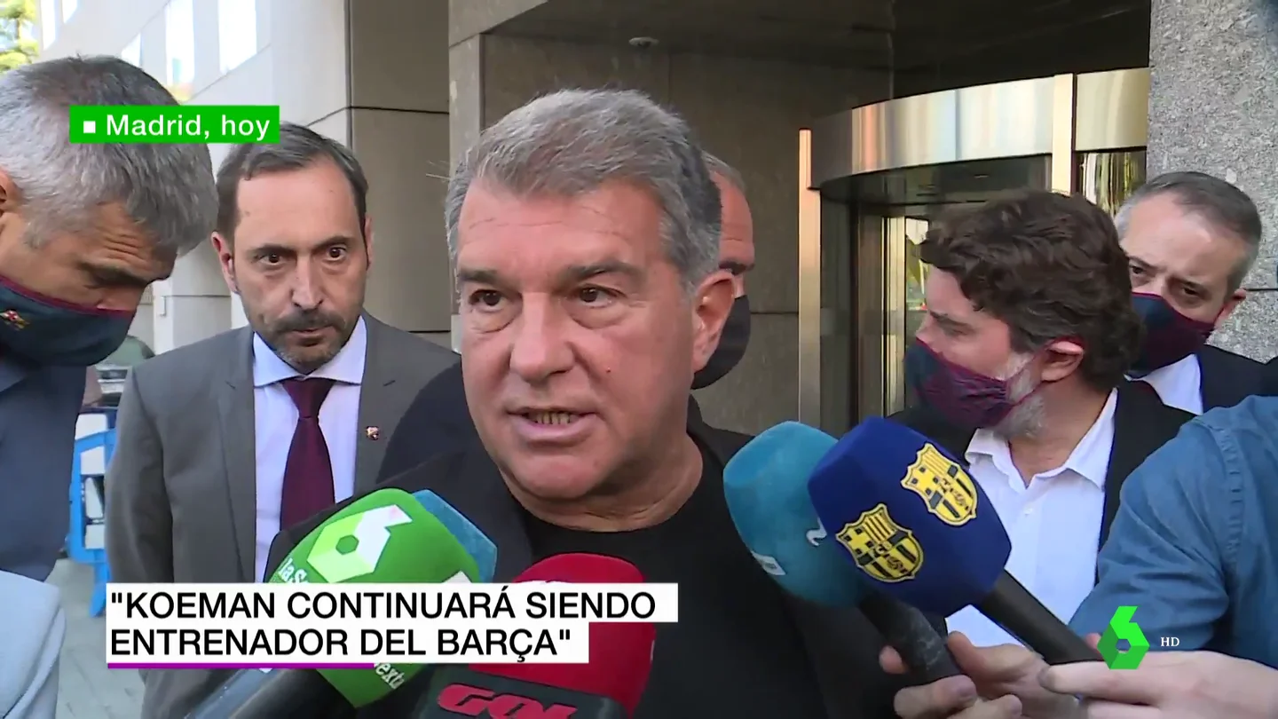 Joan Laporta, plena confianza en Ronald Koeman: "Pase lo que pase, seguirá siendo el entrenador del Barça" Joan Laporta, plena confianza en Ronald Koeman: "Pase lo que pase, seguirá siendo el entrenador del Barça"