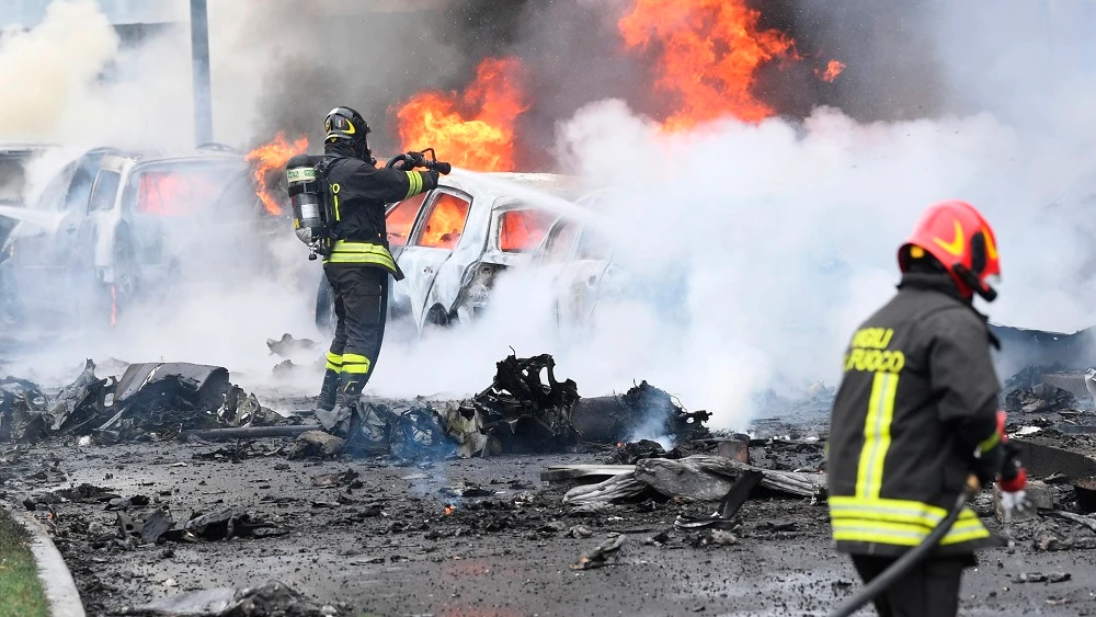 Accidente aéreo en Milán