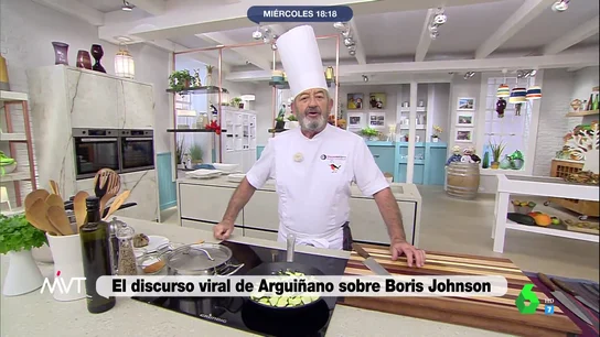 El alegato viral de Arguiñano contra el Brexit y Boris Johnson: "Tienen una sensación de raza superior" El alegato viral de Arguiñano contra el Brexit y Boris Johnson: "Tienen una sensación de raza superior"