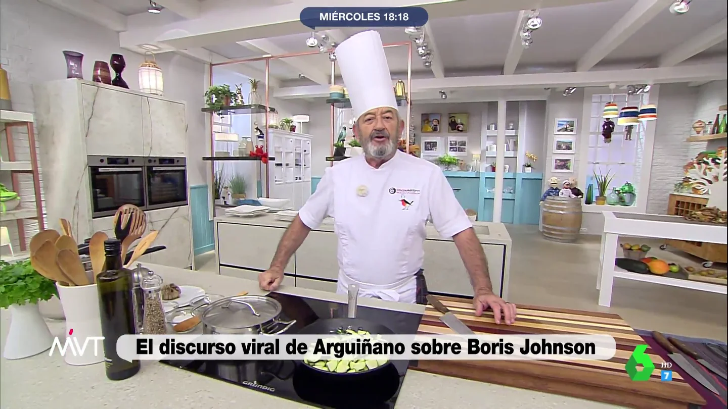 El alegato viral de Arguiñano contra el Brexit y Boris Johnson: "Tienen una sensación de raza superior" El alegato viral de Arguiñano contra el Brexit y Boris Johnson: "Tienen una sensación de raza superior"
