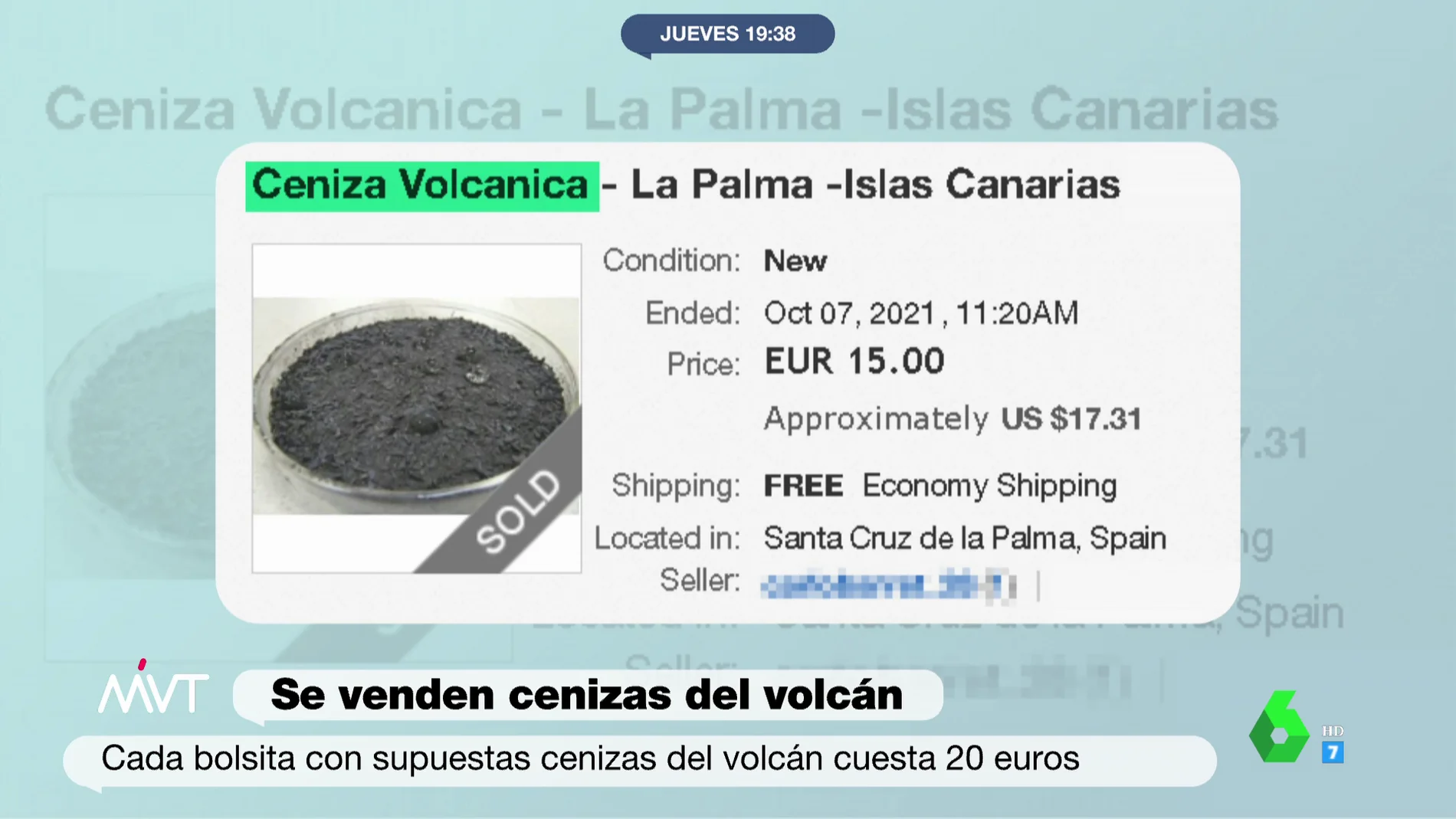 Cenizas volcánicas por 15 euros:internet se llena de anuncios para hacer negocio con el volcán de La Palma
