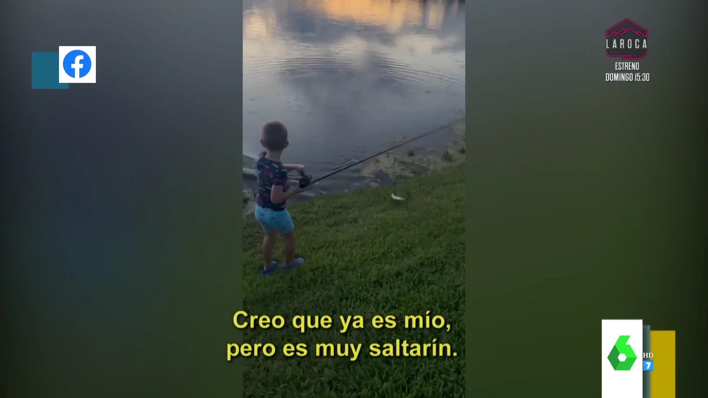 El tremendo susto de un niño al aparecer un cocodrilo de repente después de pescar un pez El tremendo susto de un niño al aparecer un cocodrilo de repente después de pescar un pez