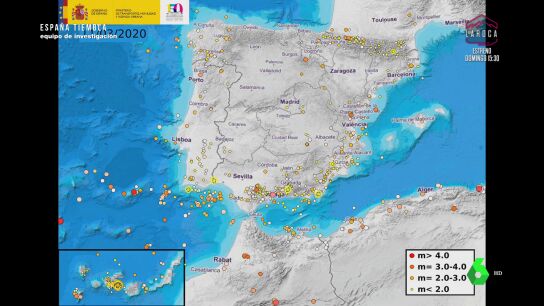 Mapa de los terremotos en un a&ntilde;o en Espa&ntilde;a: as&iacute; se reparten los m&aacute;s de 6.000 se&iacute;smos registrados en 365 d&iacute;as