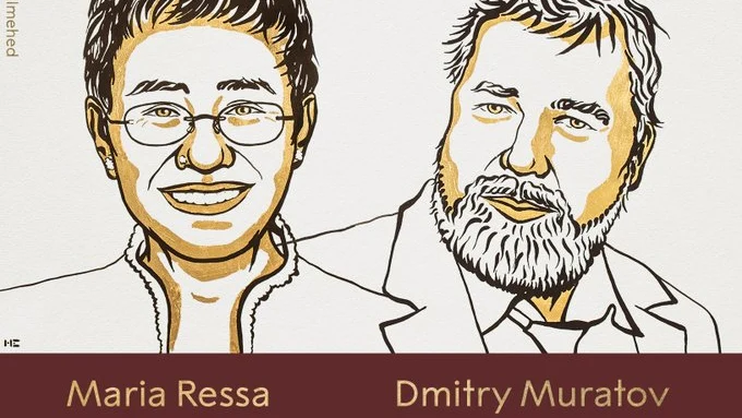  Los periodistas Maria Ressa y Dmitry Muratov, ganadores del Premio Nobel de la Paz 2021