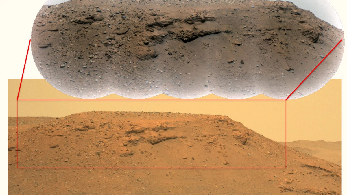 Imagen del cráter Jezero tomada por el rover Perseverance