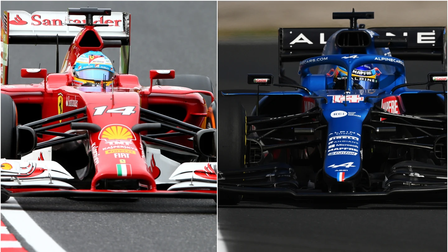 Alonso en Japón 2014 y Alonso en Turquía 2021 Alonso en Japón 2014 y Alonso en Turquía 2021