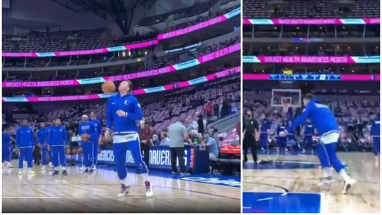 Doncic y su canasta imposible con el hombro Doncic y su canasta imposible con el hombro