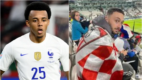 Koundé y el aficionado al que dio su camiseta Koundé y el aficionado al que dio su camiseta