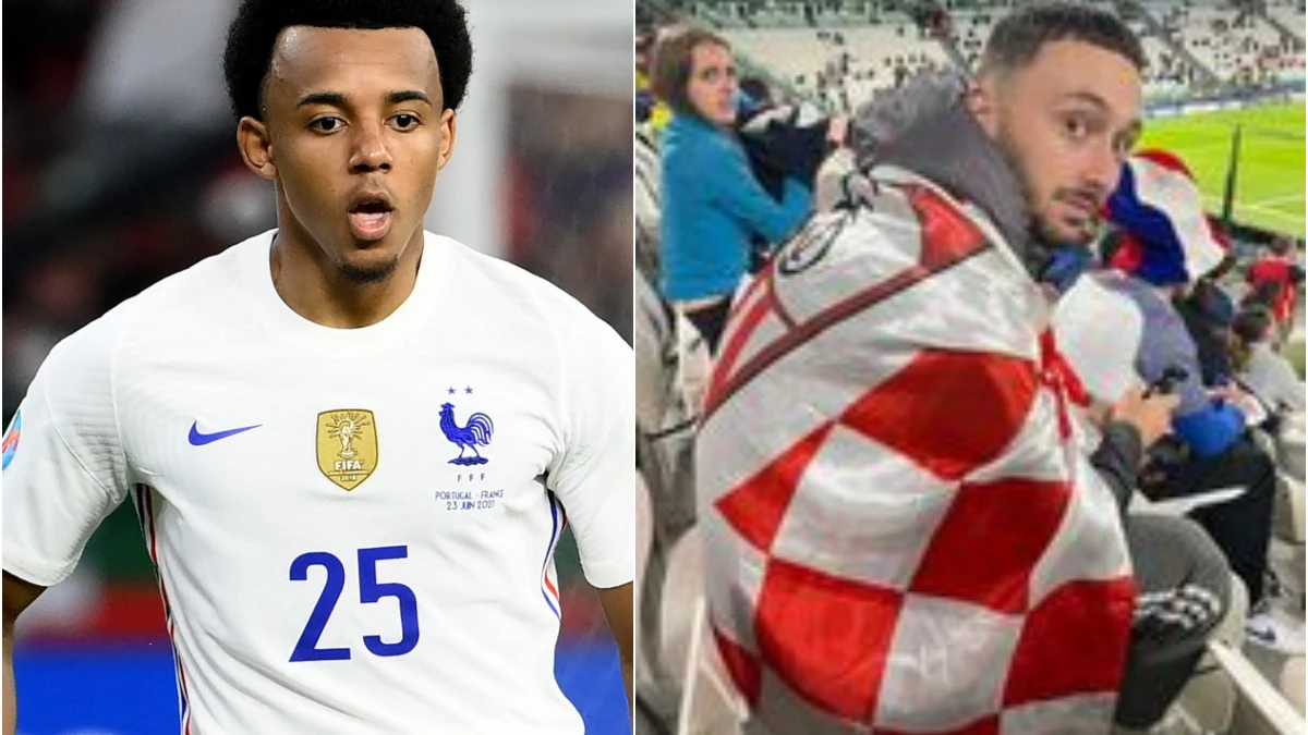 Koundé y el aficionado al que dio su camiseta